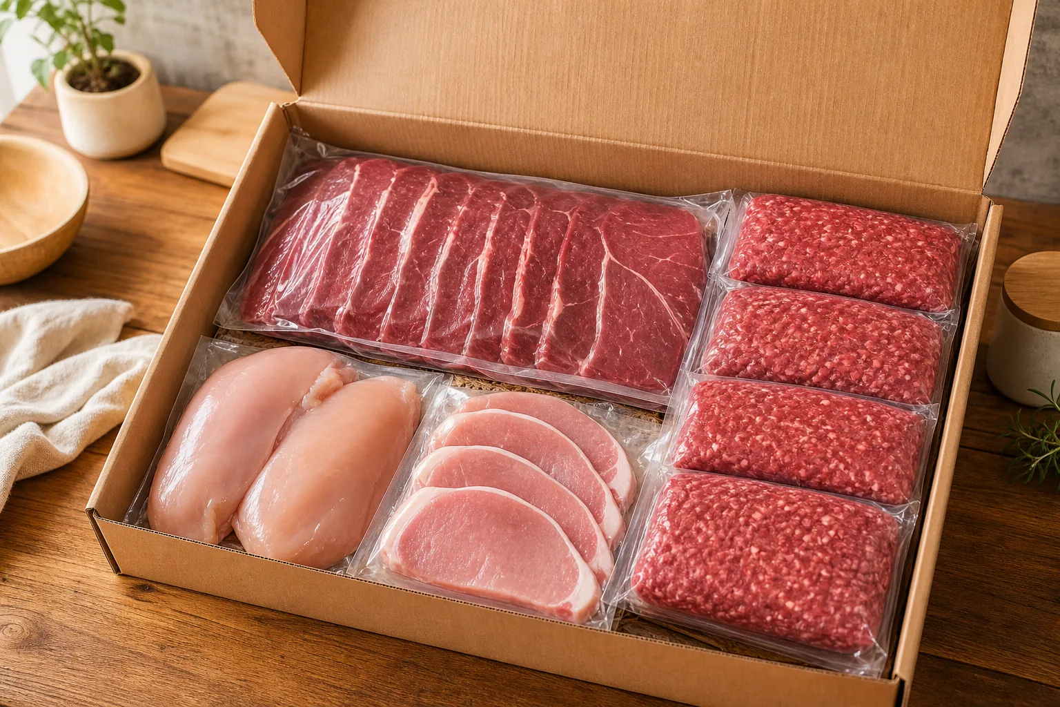 Box Familiar con carnes envasadas al vacío